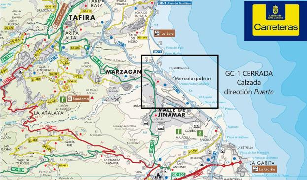 Carreteras avisa, por asfaltado, del cierre de circulación de la GC-1 desde las 22.30 horas
